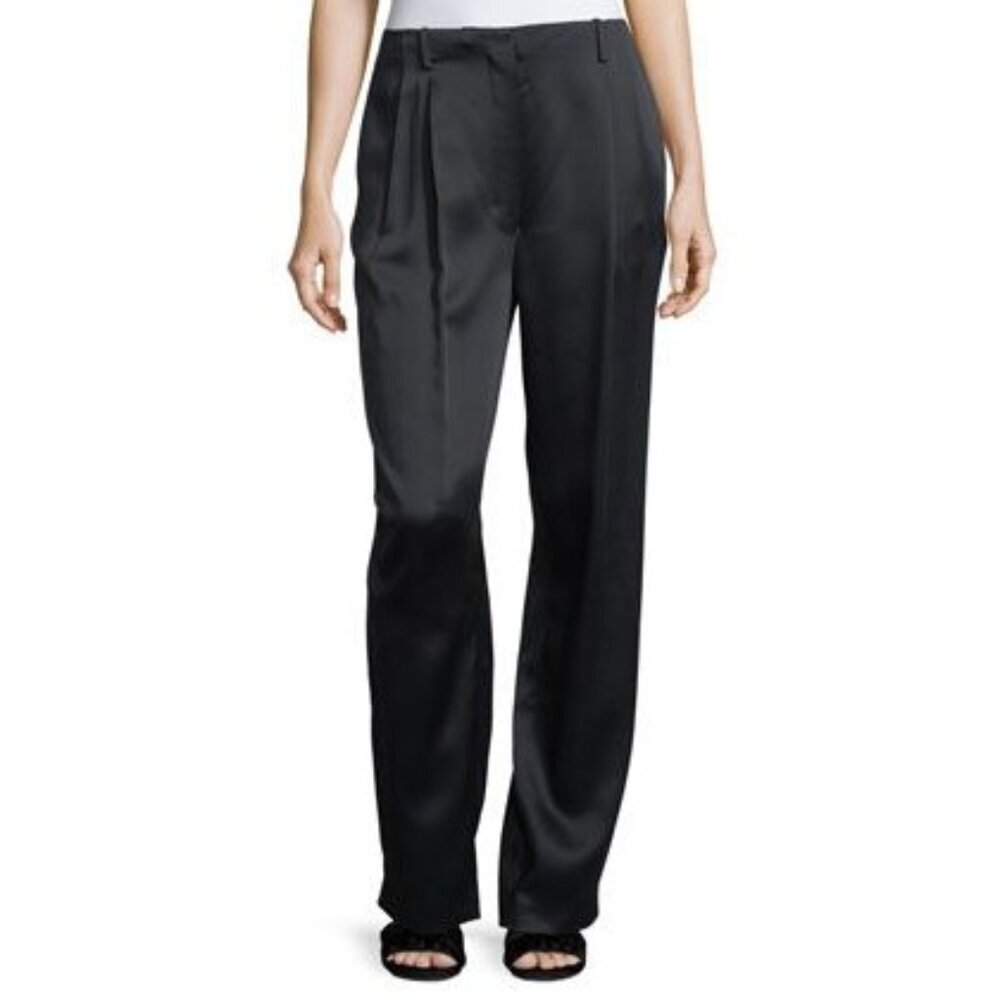 Jôn Black Satin Wide Leg Career Formal Trousers Pants‎ Size 12